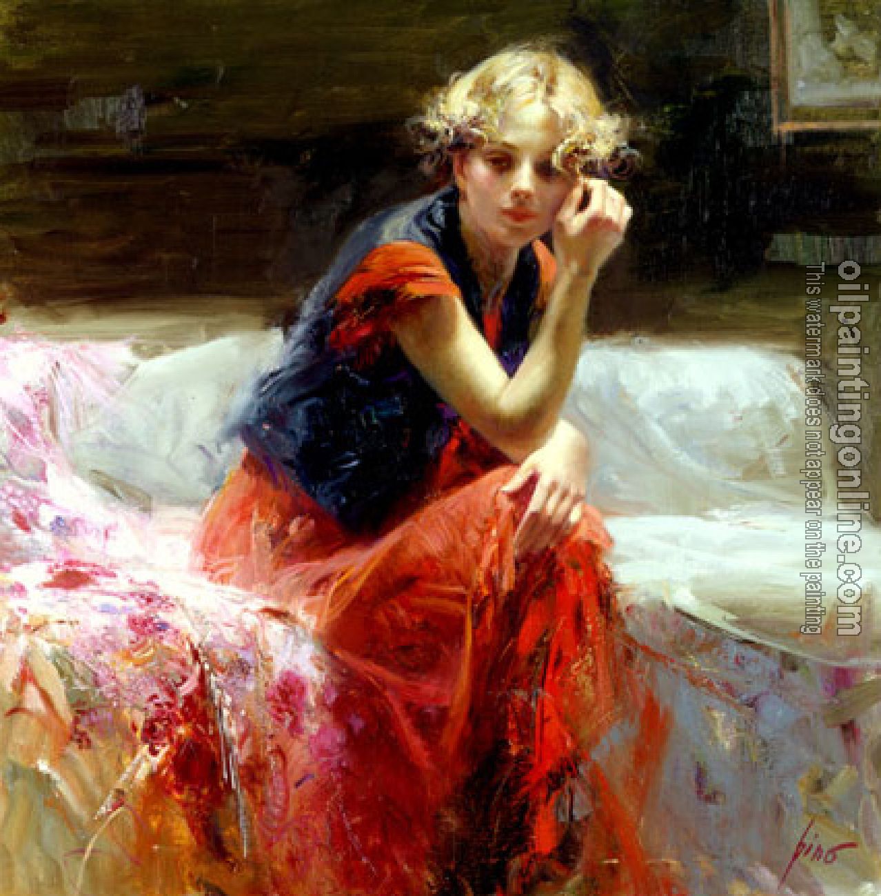 Pino Daeni - Impression oil painting.